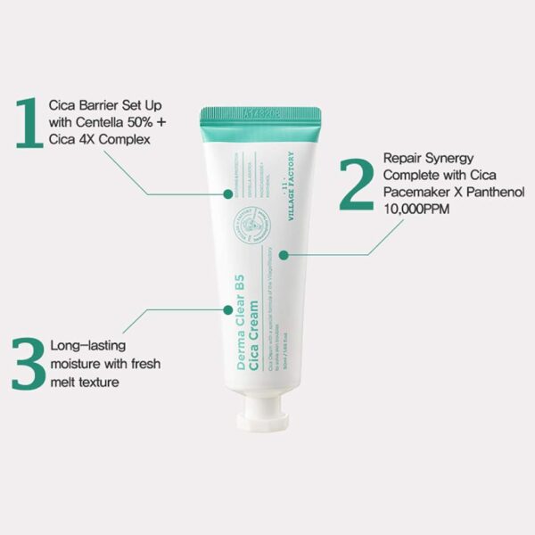 VILLAGE 11 FACTORY DERMA CLEAR B5 CICA CREAM 50ml. - Imagen 3